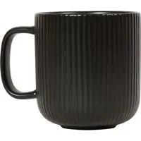 Set of 4 Ribbed Mugs - Black