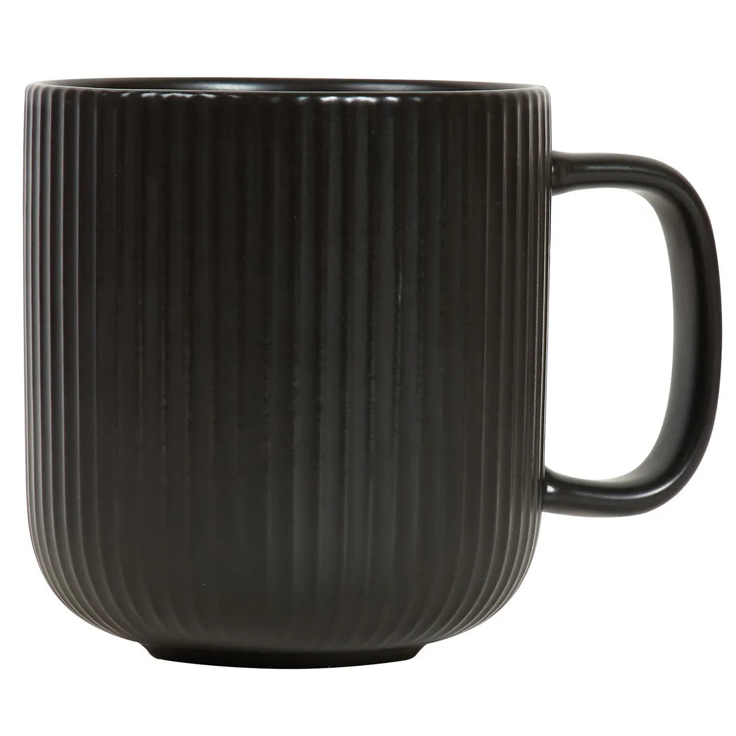 Set of 4 Ribbed Mugs - Black
