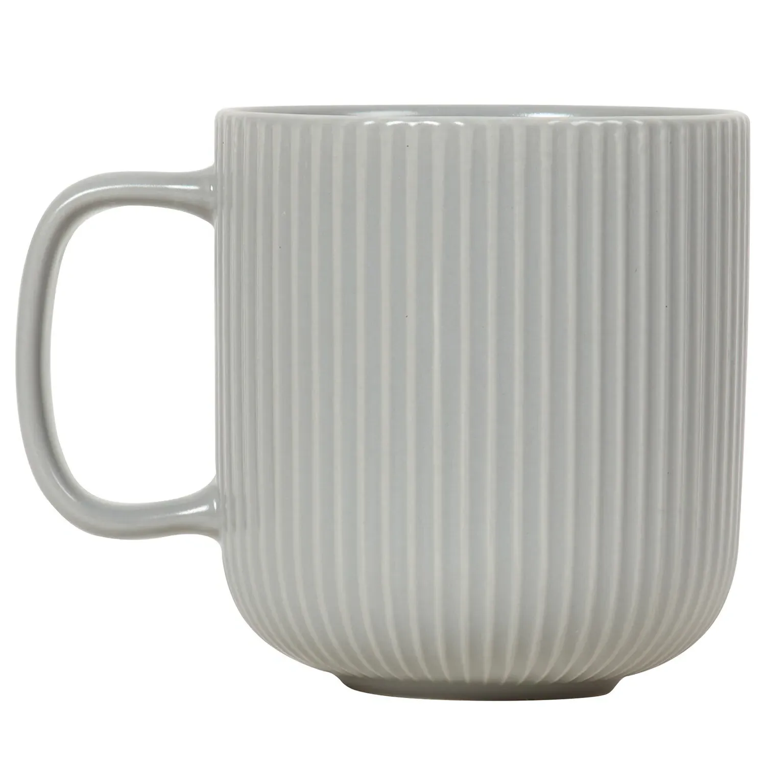 Set of 4 Ribbed Mugs - Grey