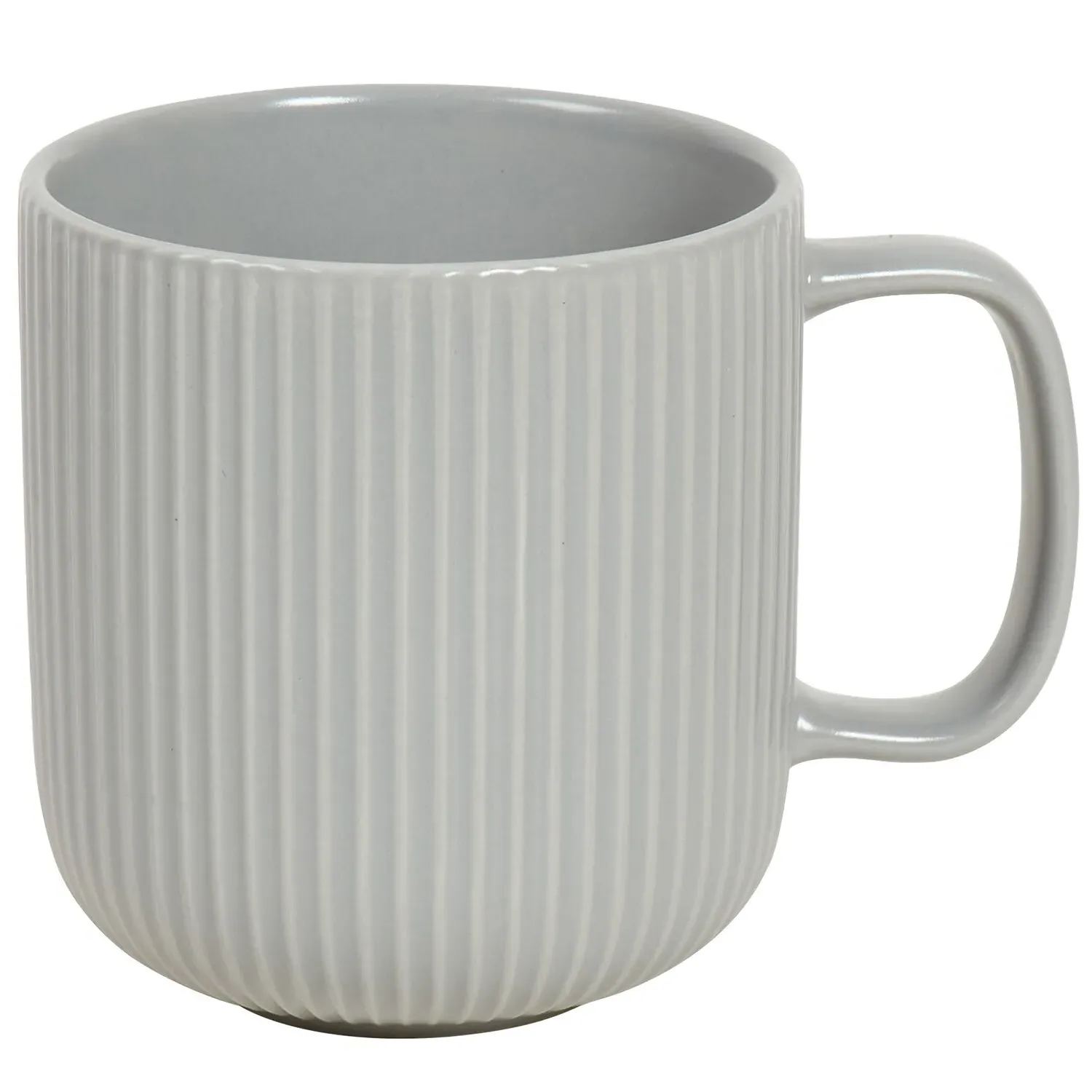 Set of 4 Ribbed Mugs - Grey