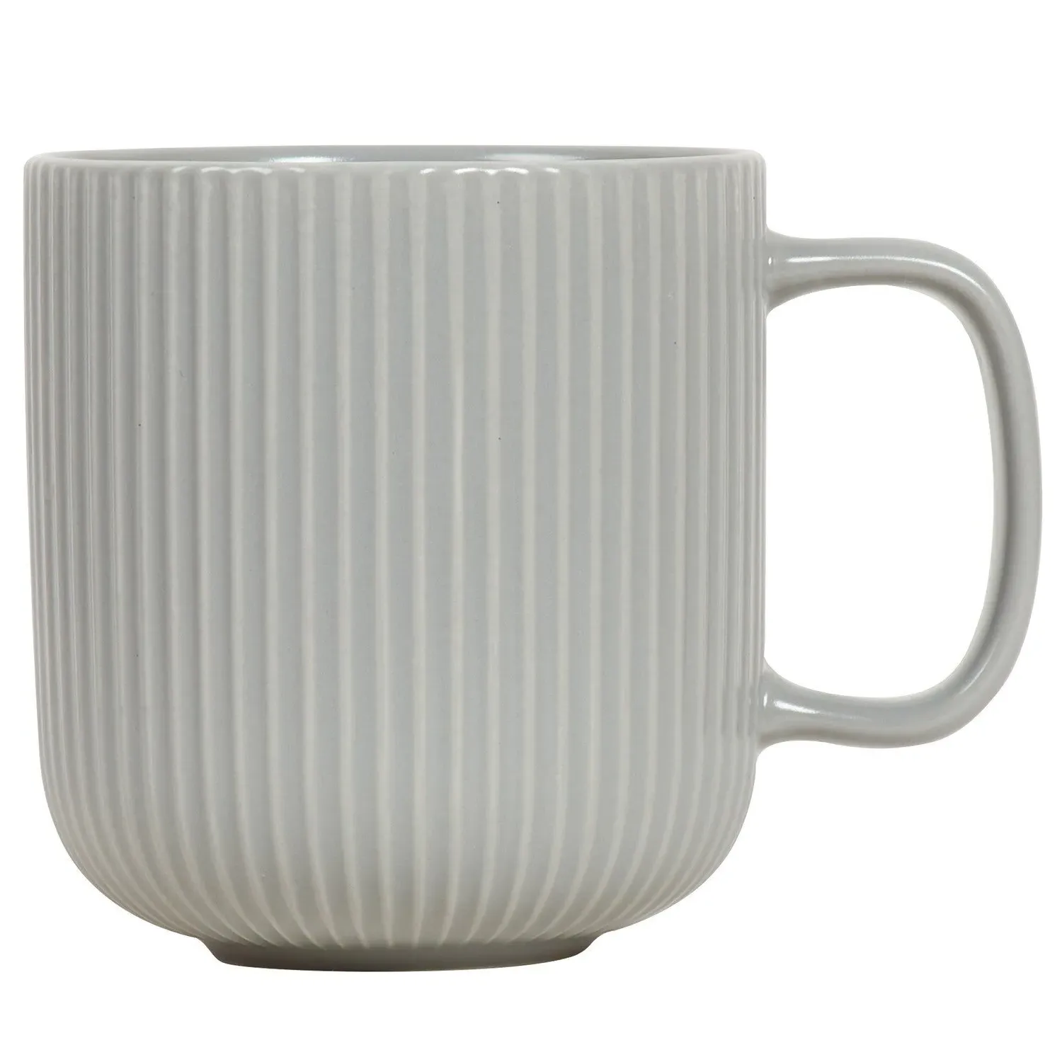 Set of 4 Ribbed Mugs - Grey