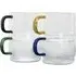 Set of 4 Stackable Glass Coffee Cups - Clear