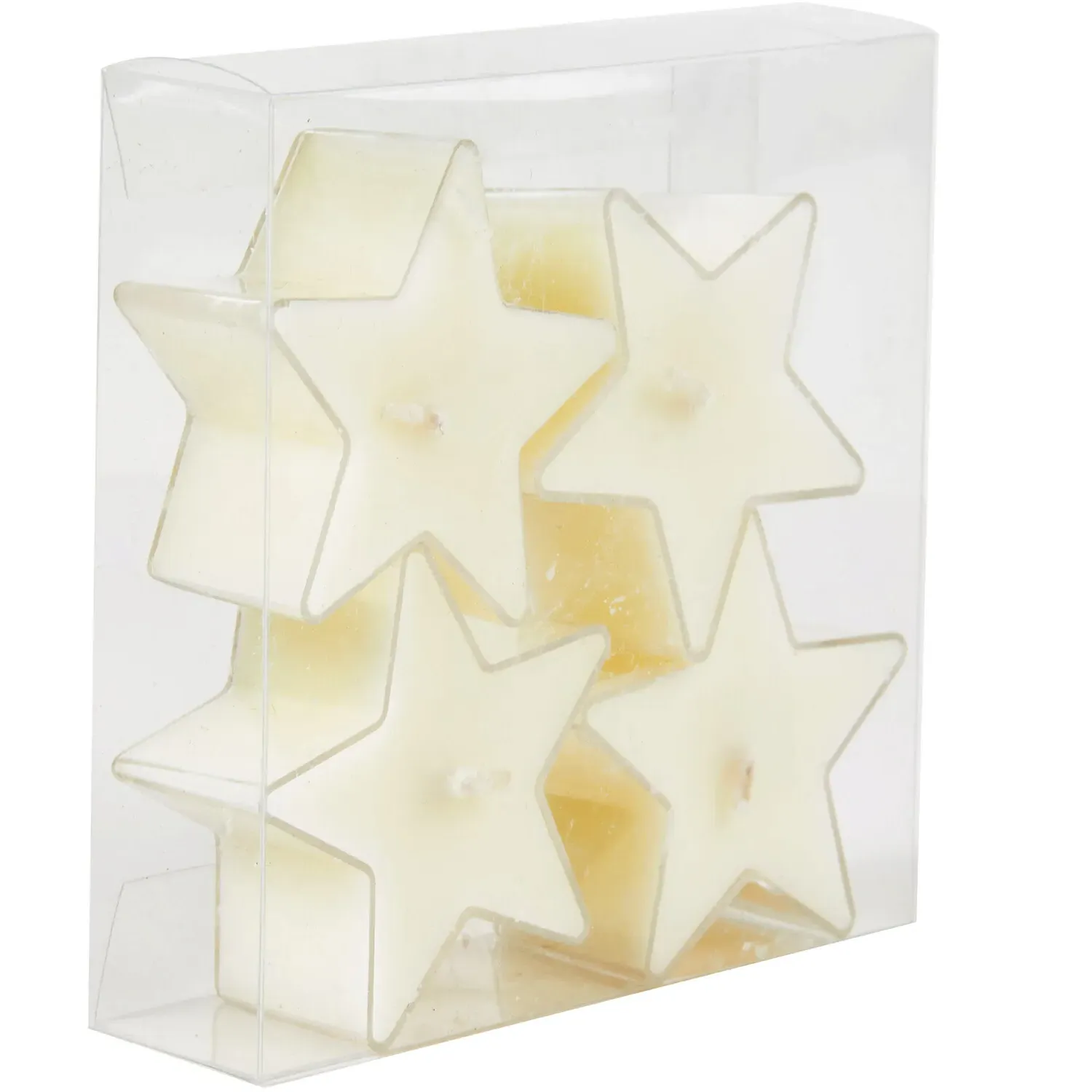 Set of 4 Star Tealights Vanilla - Light Ivory