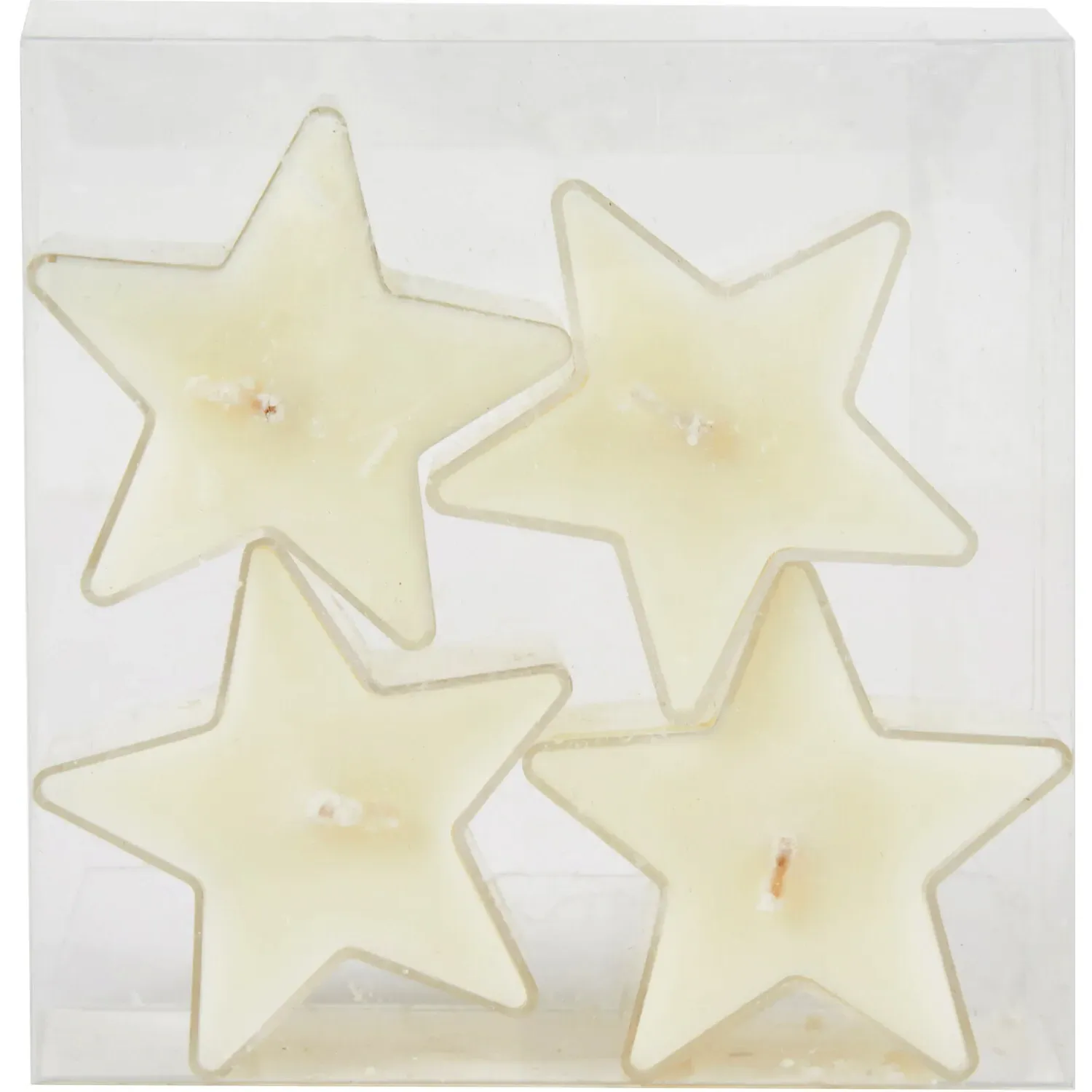 Set of 4 Star Tealights Vanilla - Light Ivory