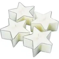Set of 4 Star Tealights Vanilla - Light Ivory