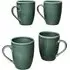 Set of 4 Stoneware Mugs with Reactive Glaze - Green