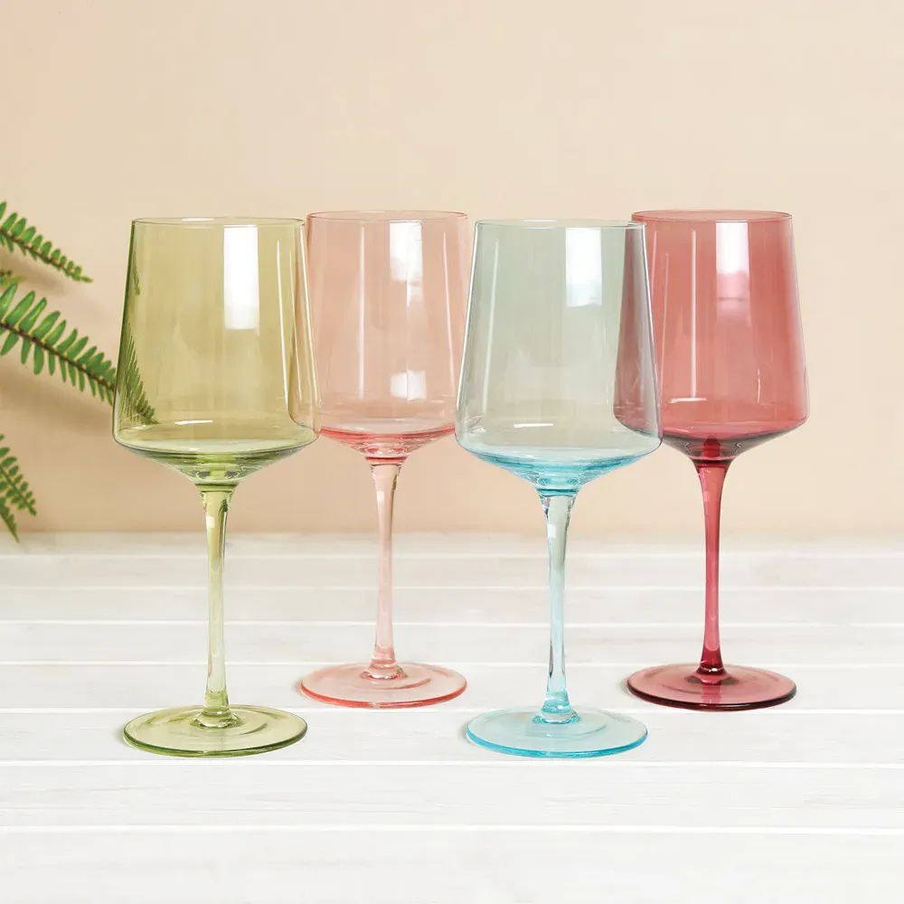 Set of 4 Wine Glasses - Multi-Color