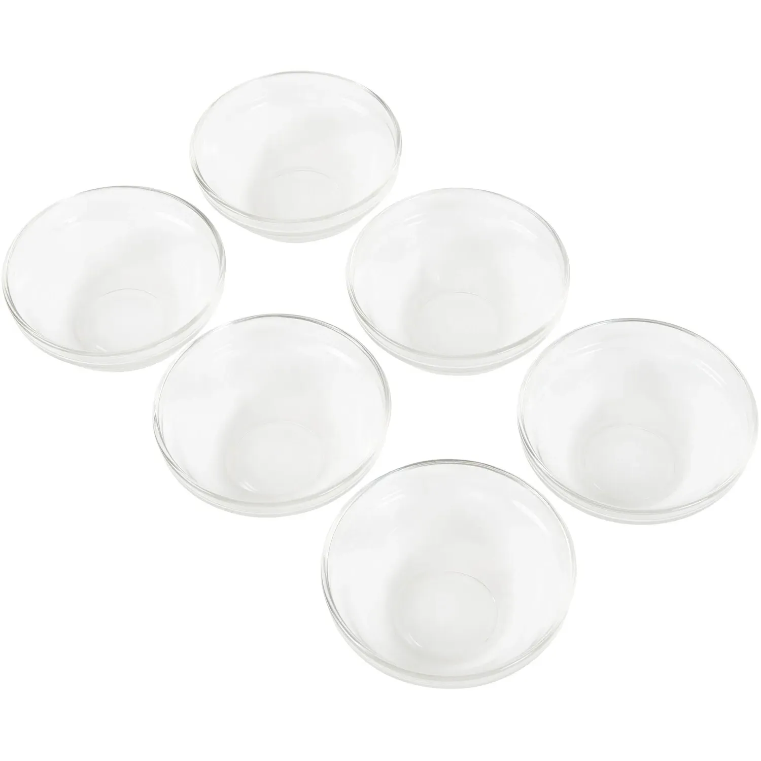 Set of 6 Glass Stacking Bowls - Clear