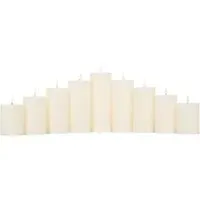 Set of 9 Flat Top LED Candles - White