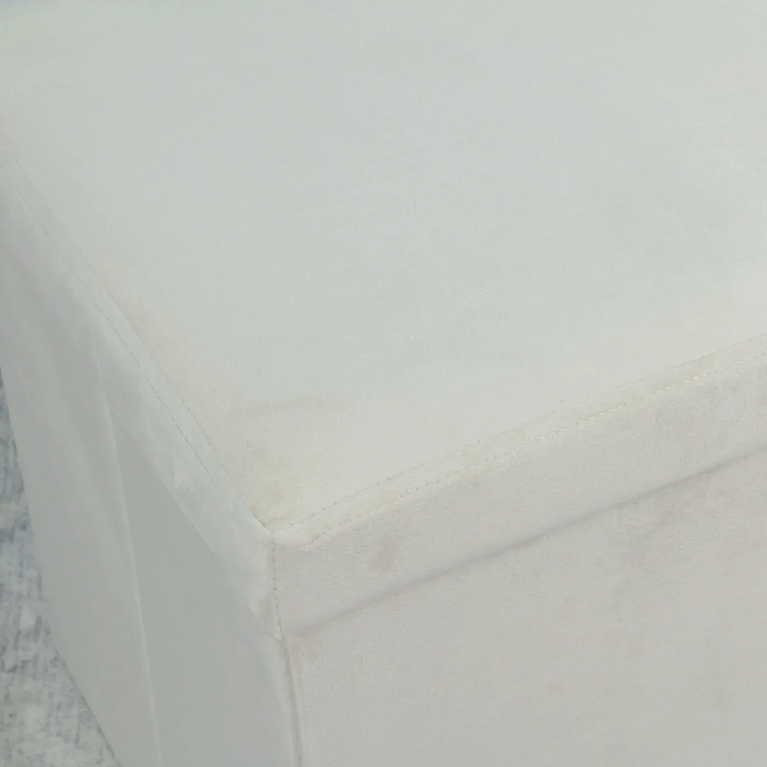 Seville Cube Ottoman with Storage - Cream, Crushed Velvet