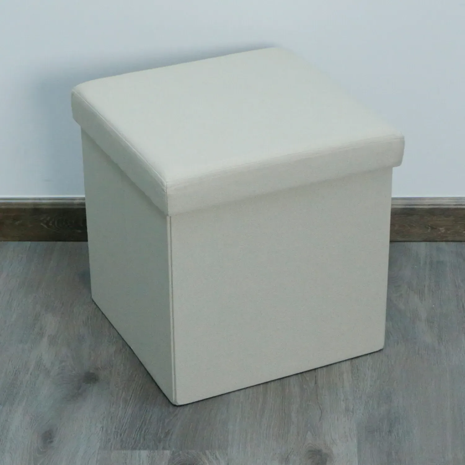 Seville Foldable Storage Box with Seating - Cream, Linen