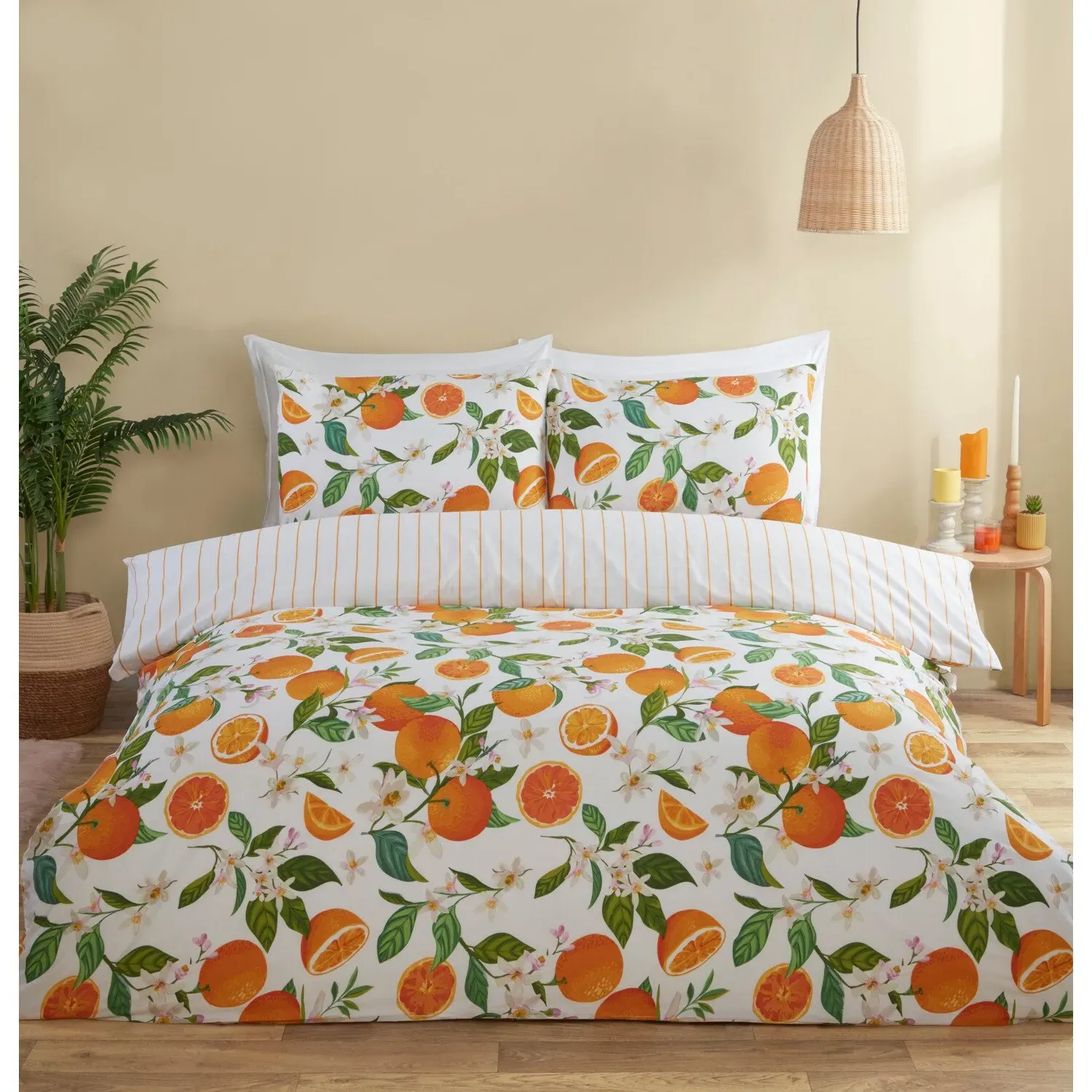 Seville Single Duvet Cover and Pillowcase Set - Orange image