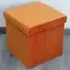 Seville Storage Box with Seating - Orange, Velvet