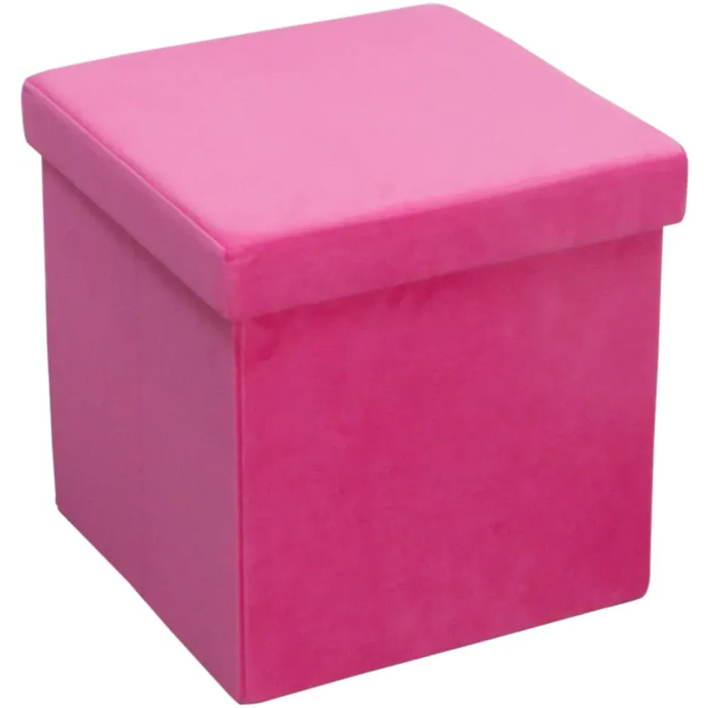 Seville Storage Box with Seating - Pink, Velvet