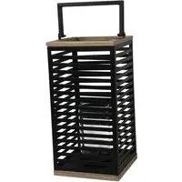 Shaded Candle Lantern - Black