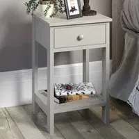 Shaker Single Drawer Bedside Storage Cabinet - White