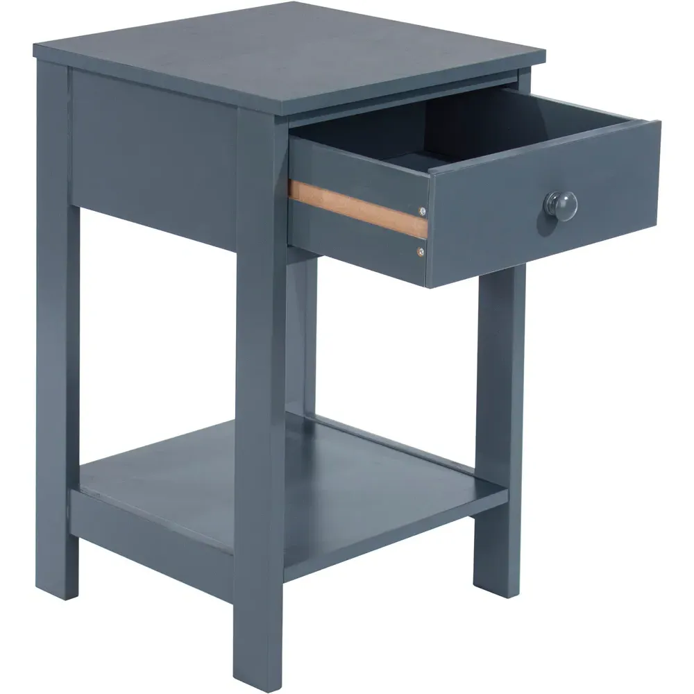 Shaker Single Drawer Bedside Table - Midnight Blue