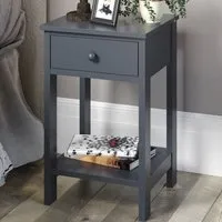 Shaker Single Drawer Bedside Table - Midnight Blue