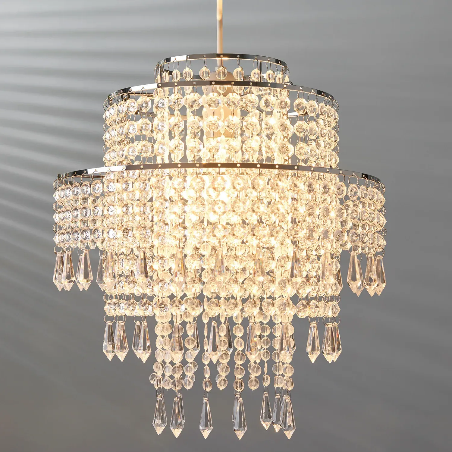 Sharna Jewelled Pendant Light - Silver