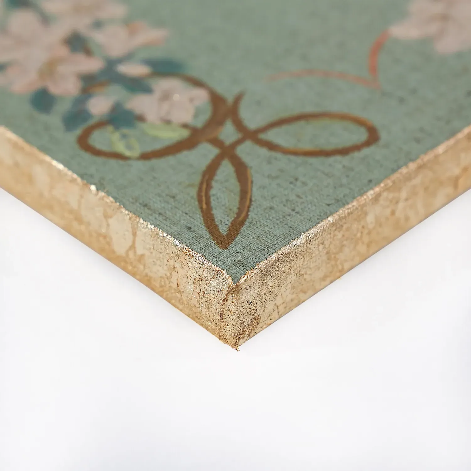 Shay Seashells Hand Painted Wall Art - Green, Linen