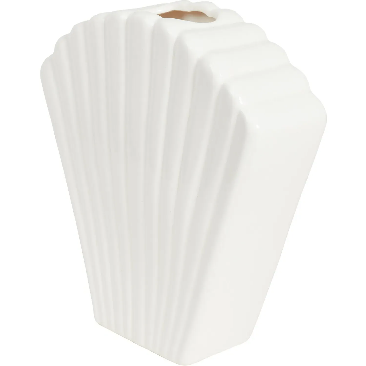 Shell Ceramic Vase - White