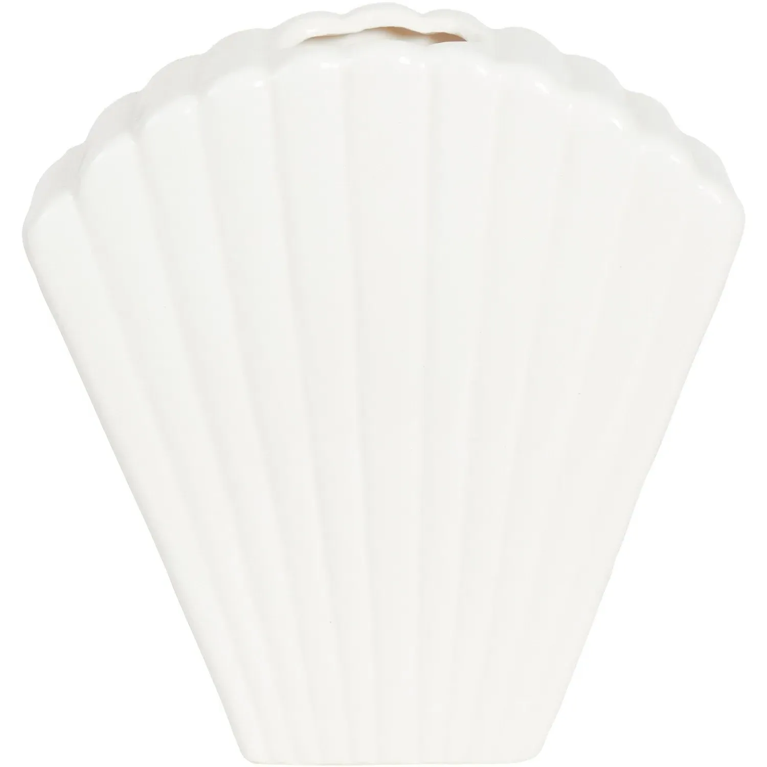 Shell Ceramic Vase - White image
