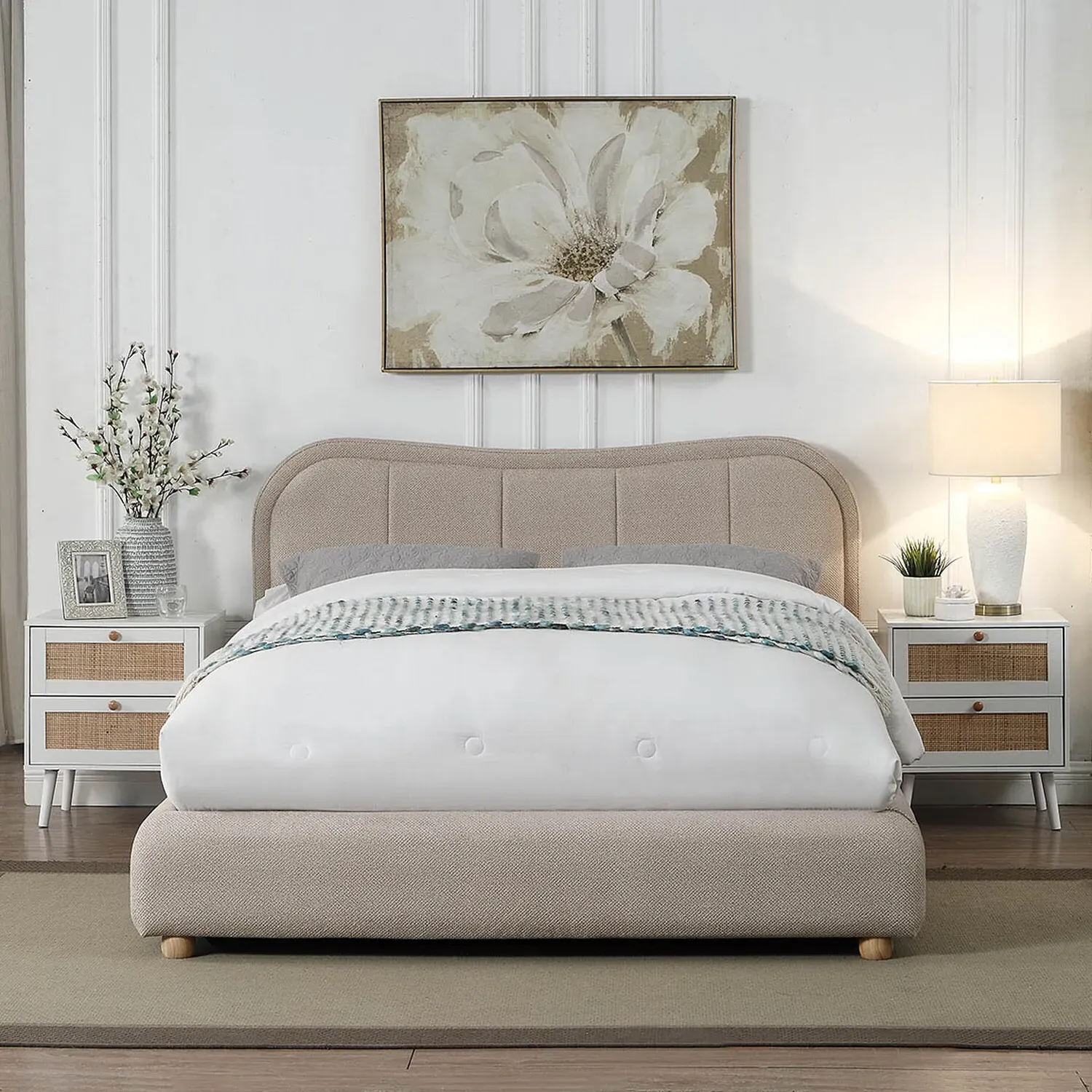 Sienna Double Ottoman Bed with Storage - Taupe image