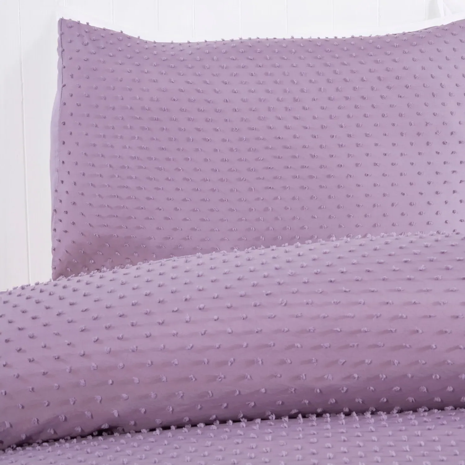Sienna Tufted Dot Double Duvet Cover Set - Mauve