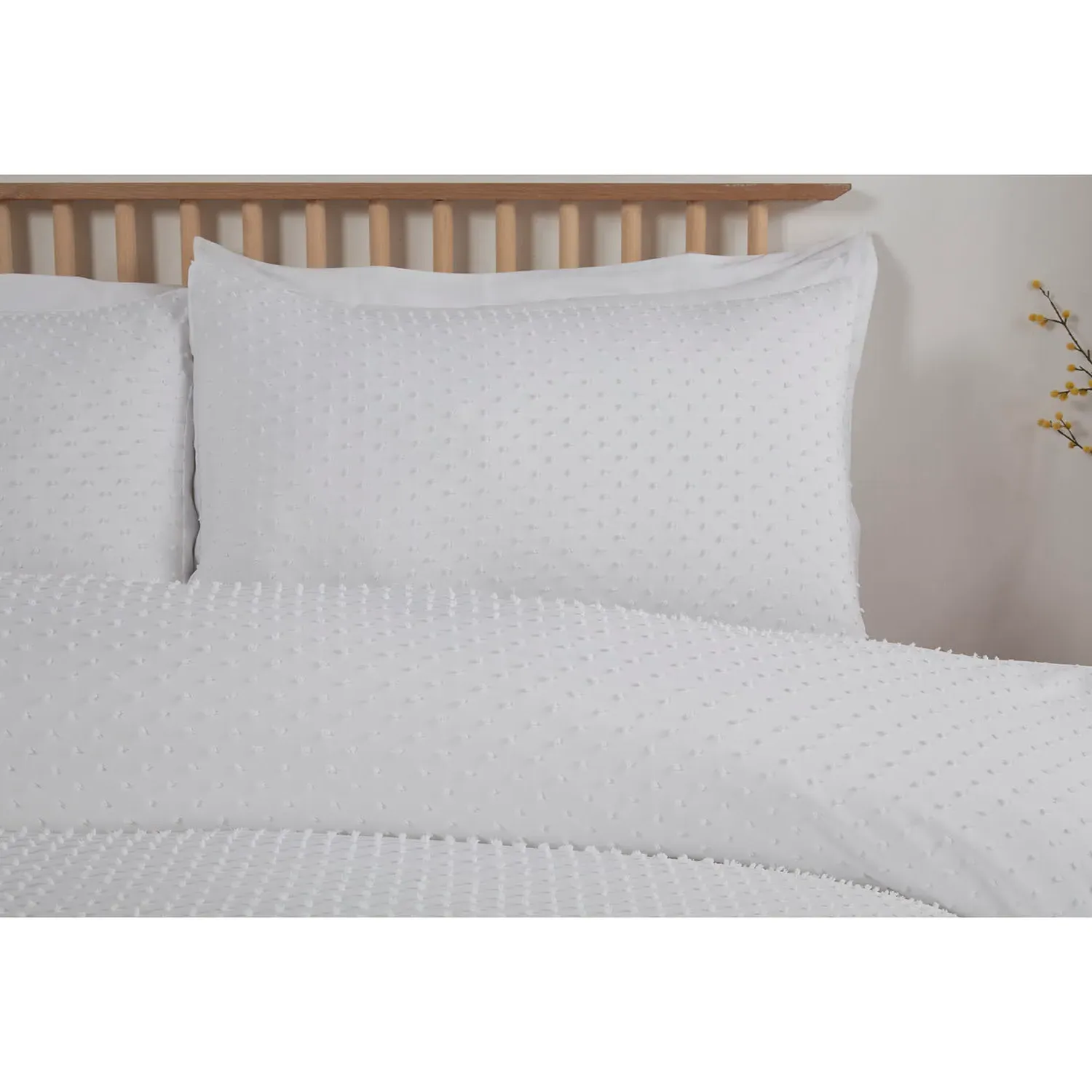 Sienna Tufted Dot Duvet Cover Set - White