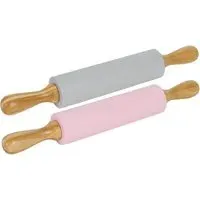 Silicone Rolling Pin with Bamboo Handles