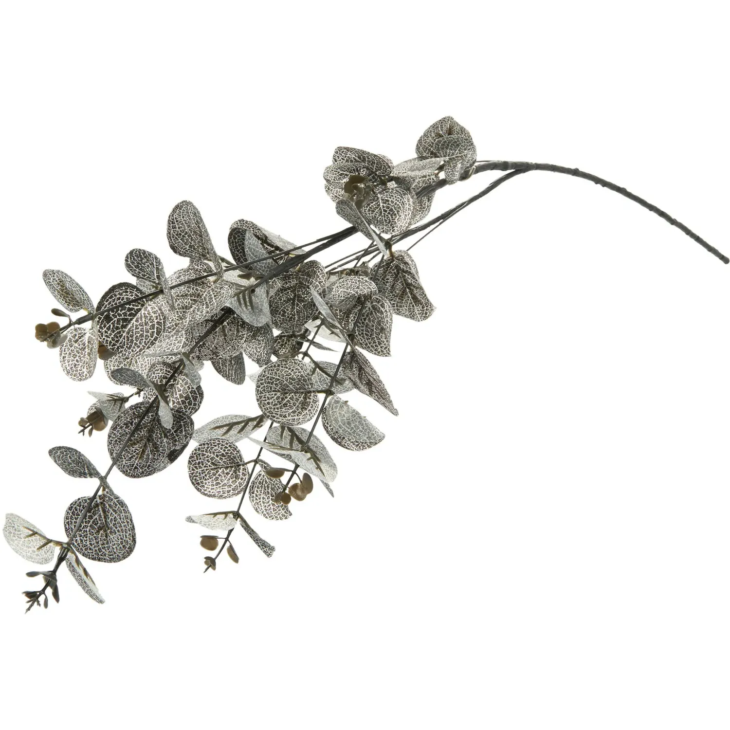 Silk Eucalyptus Spray - Smoke, Black