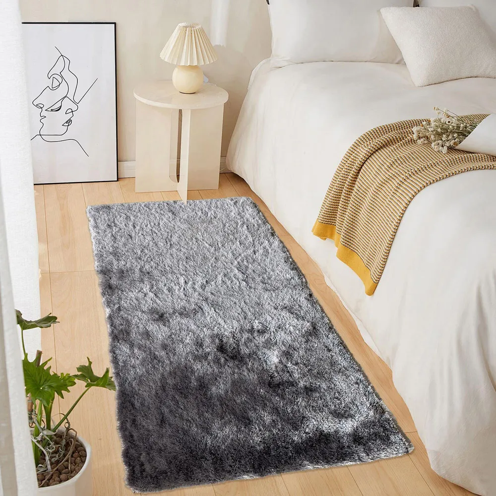 Silky Shaggy Rug 150 x 80cm - Silver