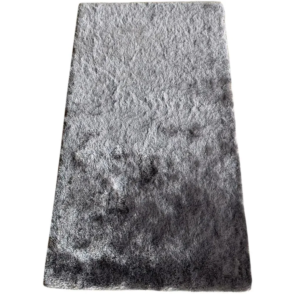 Silky Shaggy Rug 150 x 80cm - Silver image