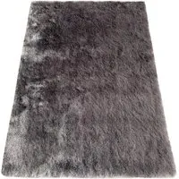 Silky Shaggy Rug 170cm - Silver