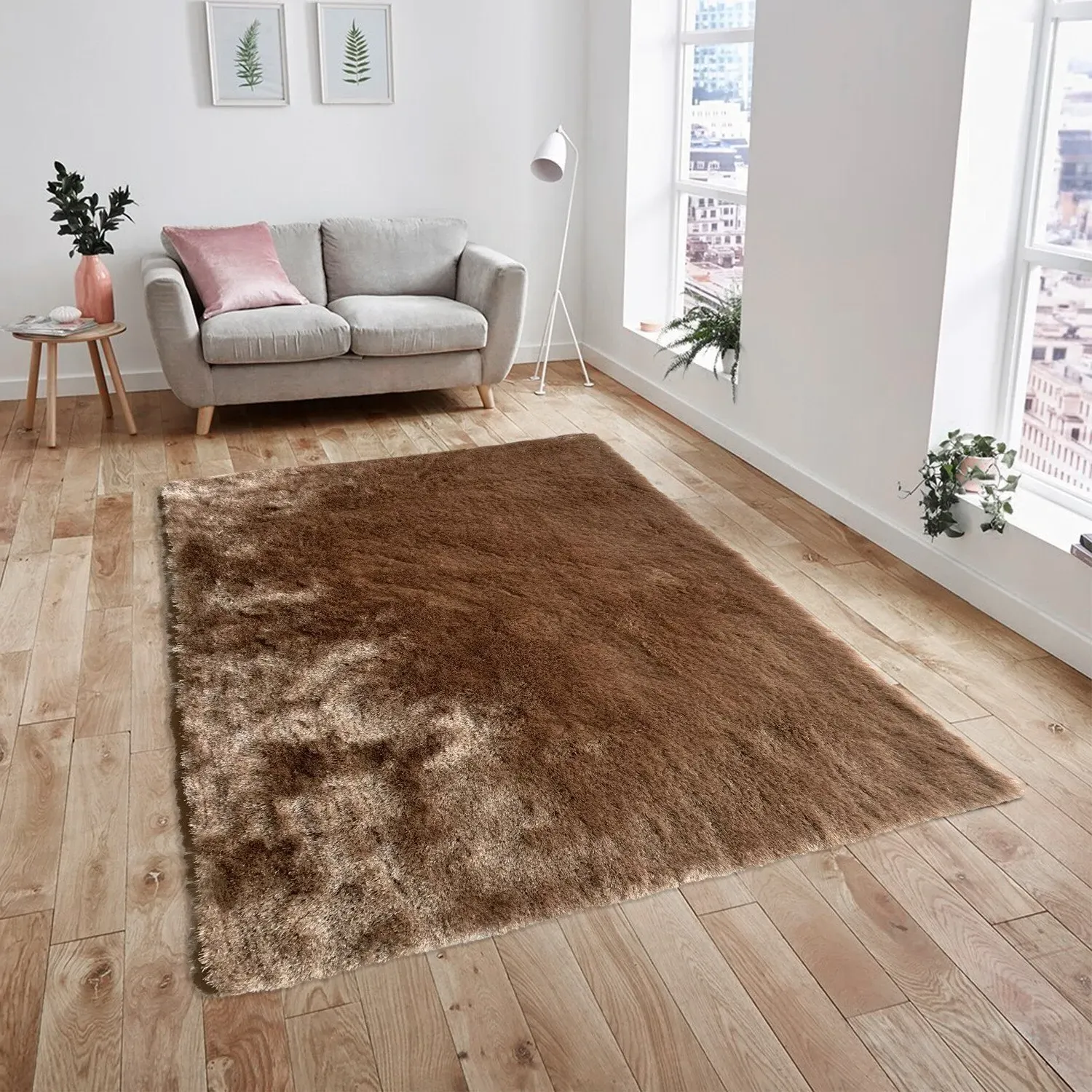 Silky Shaggy Rug - Taupe