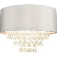 Silver Beading Droplet Lamp Shade - Silver