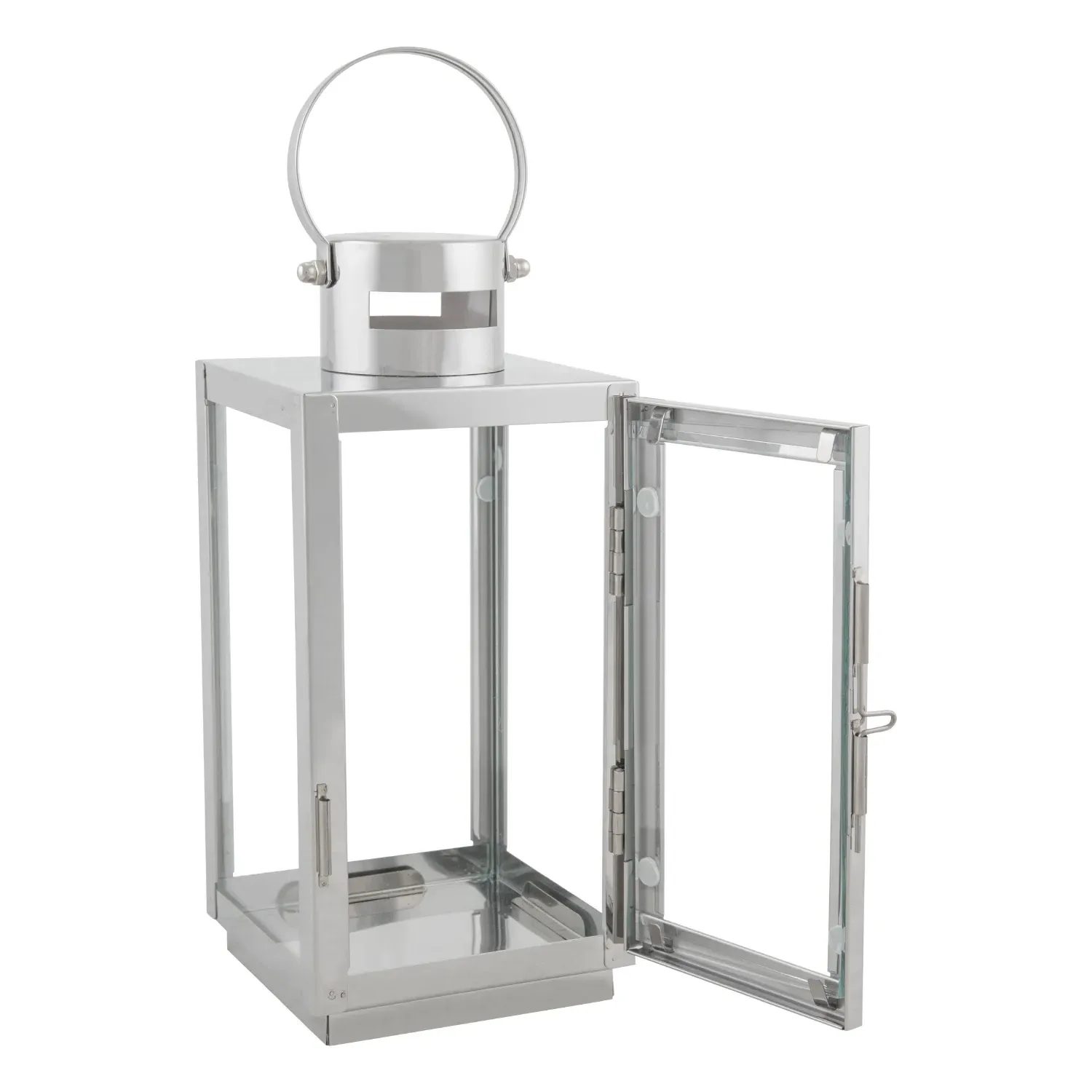 Silver Steel Lantern 21cm - Silver