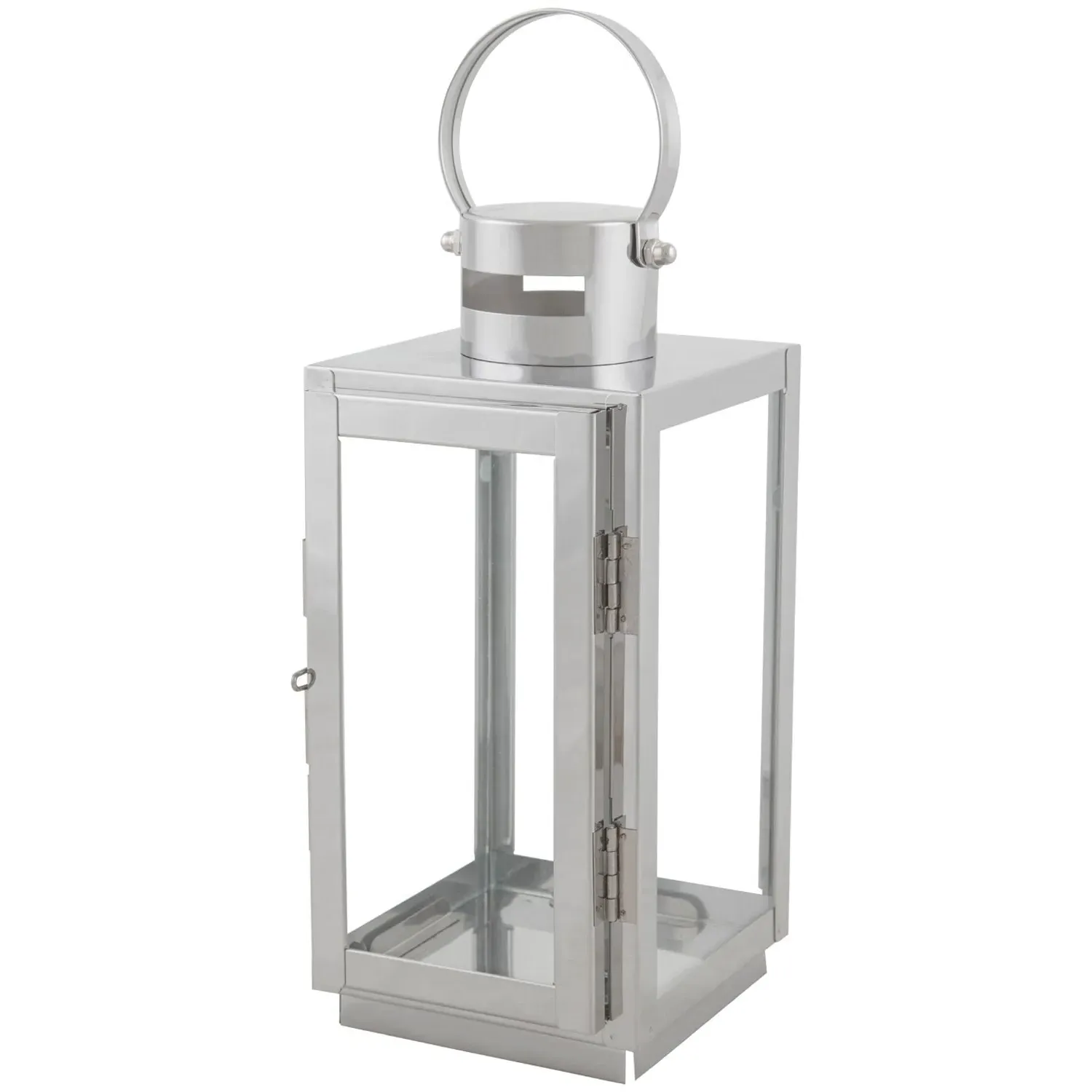 Silver Steel Lantern 21cm - Silver image