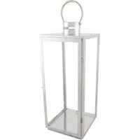 Silver Steel Lantern 53.5cm - Silver