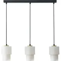Singapore 3 Light Ceiling Fitting - Black, Glass