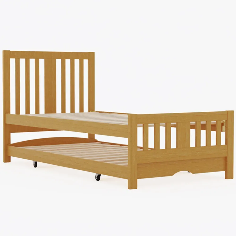 Single Guest Bed with Trundle - Cream
