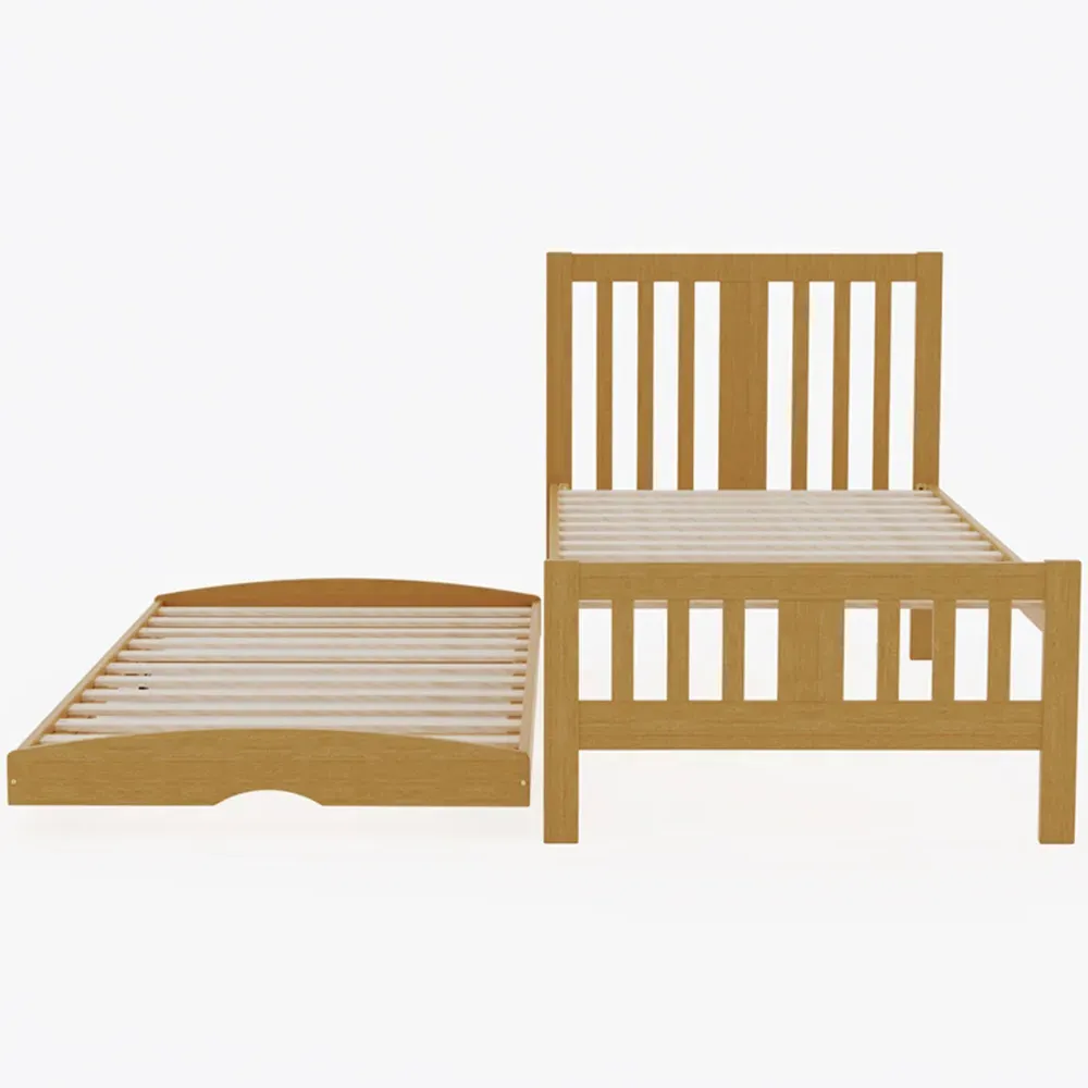 Single Guest Bed with Trundle - Cream