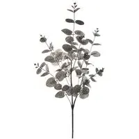 Single Stem Eucalyptus Artificial Plant - Black, Silk