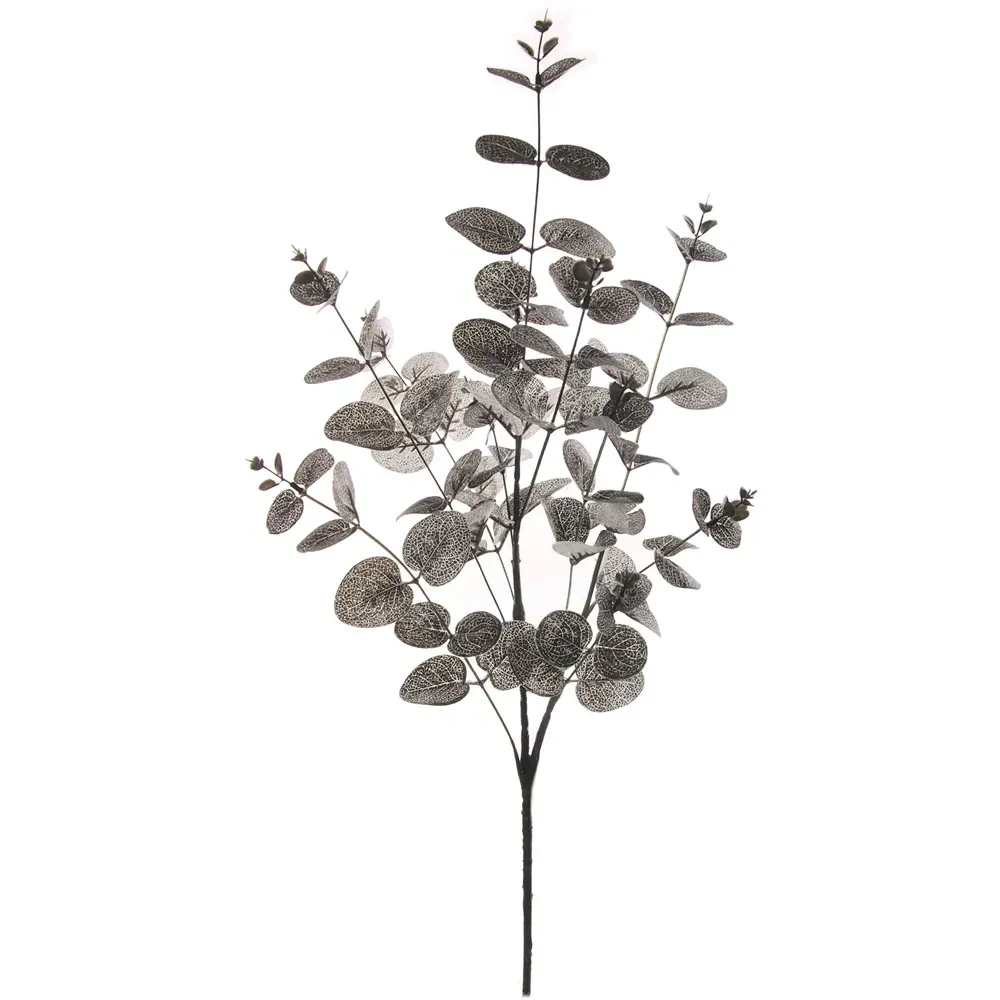 Single Stem Eucalyptus Artificial Plant - Black, Silk image