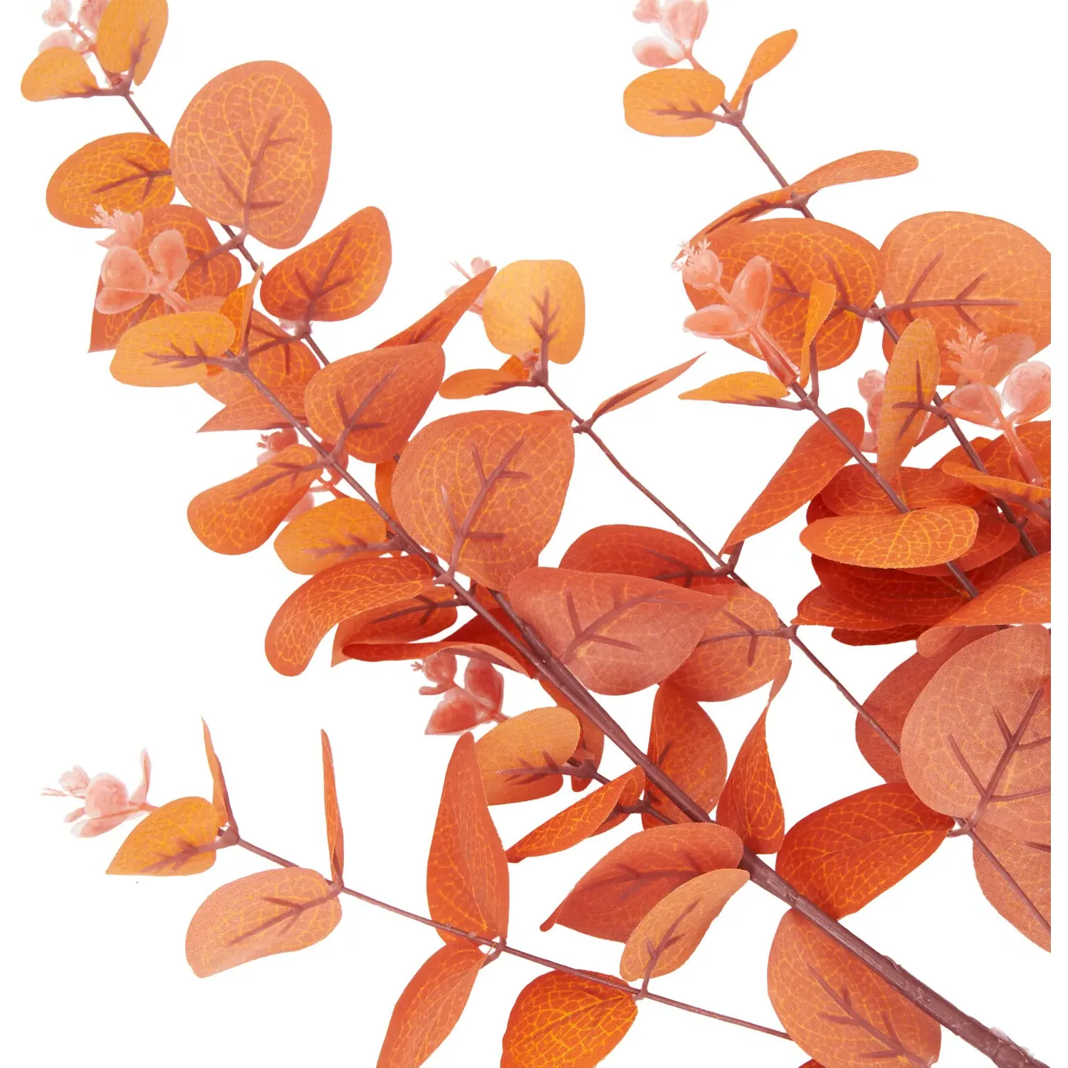 Single Stem Eucalyptus Artificial Plant - Orange