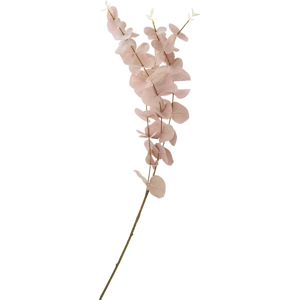 Single Stem Eucalyptus Artificial Plant - Pink, Silk