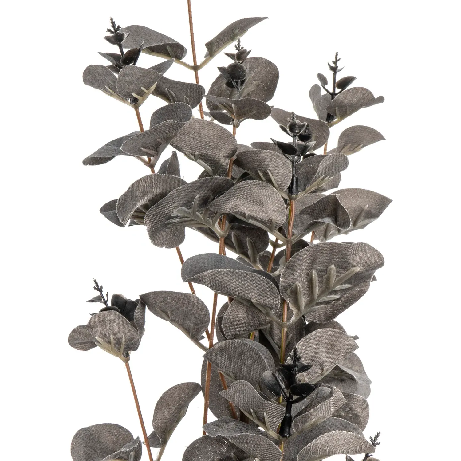 Single Stem Eucalyptus Artificial Plant - Smoked, Silk