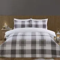 Single Teddy Fleece Duvet Set - Charcoal