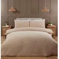 Single Teddy Fleece Duvet Set - Natural