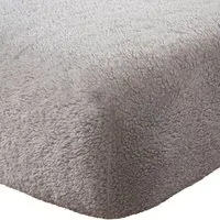 Single Teddy Fleece Fitted Sheet - Silver